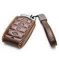 thumbnail image 2 of Vitodeco Leather Key Fob Case Compatible for 2017-2020 Genesis G70, G80, G90, Tailgate, 4-Button, Brown, 2 of 5