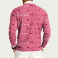 thumbnail image 5 of Fgvctg Valentine's Day Men's Ribbed Sweater Knit Crewneck Sweater Love Heart Print Romantic Pullover Slim Fit Long Sleeve Sweaters Oversized Spring Clothes Light pink 2XL, 5 of 5