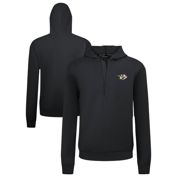 Men's Levelwear Black Nashville Predators Technic Quarter-Zip Pullover Hoodie