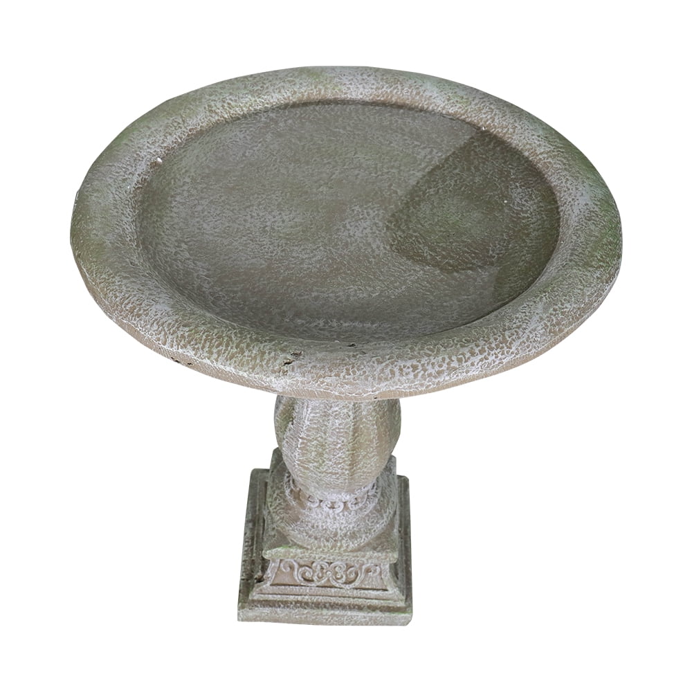 Antique Pedestal Bird Bath, Bird Baths for Outdoors, Concrete Bird Bath Bird Feeder Seed Tray for Garden Yard Decor