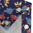 thumbnail image 5 of Ambesonne Dinosaur Grommet Curtain, Dino Funny Expressions, 50" x 54", Navy Blue Orange Red, 5 of 6
