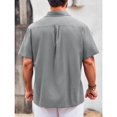 thumbnail image 3 of Summer Men Shirt Guayabera Short Sleeved Button Up Beach Shirt, 3 of 5