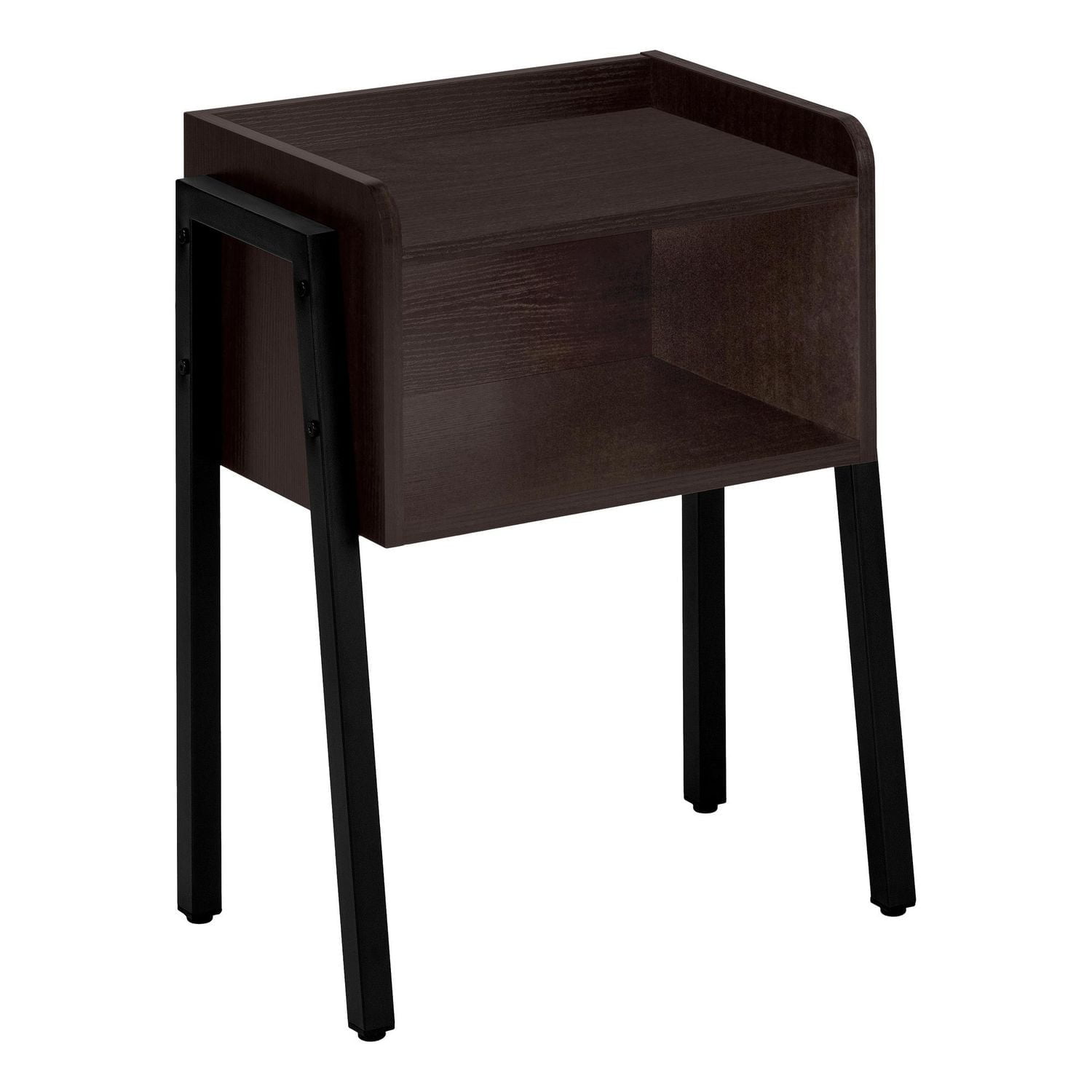 Monarch Specialties Accent Table, Side, End, Nightstand, Lamp, Living Room, Bedroom, Laminate, Black Metal, Contemporary