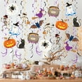 thumbnail image 1 of 48 Pcs Halloween Hanging Swirls Decoration Spooky Ceiling Spiral Streamer with Spider Pumpkin Ghost Sign for Halloween Home Decor, 1 of 7