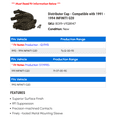 thumbnail image 2 of Distributor Cap - Compatible with 1991 - 1994 INFINITI G20 1992 1993, 2 of 2