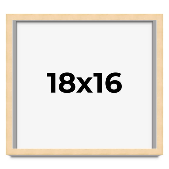 18x16 Frame Beige Real Wood Picture Frame Width 0.75 inches | Interior Frame Depth 0.5 inches |