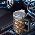 thumbnail image 6 of 40oz Pioneer Flower Floral Print Pattern Insulated Tumbler with Handle, BPA-Free Leak Proof Lid and Straws, Double Wall Vacuum, Hot 12h/Cold 34h, 6 of 6