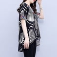 thumbnail image 3 of Vintage Printed Spliced Loose Asymmetrical T-Shirts Women‘s Clothing 2024 Summer New Loose All-match Tops Irregular Tee Shirt, 3 of 4