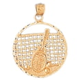 thumbnail image 1 of 14K Yellow Gold Tennis Racquets Pendant - 26 mm, 1 of 3