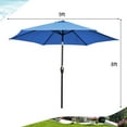 thumbnail image 3 of Costway Parasol de Marché Extérieur de 9 Pi pour Table de Patio, Inclinaison à Bouton-Poussoir, Manivelle, Bleu, 3 of 8