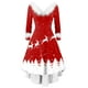 thumbnail image 4 of Vestidos de Navidad Para Mujer Vestido de Fiesta Manga Larga Estampado Con Cuello en V Vestido de Columpio en La Espalda Odeerbi  ODB192256, 4 of 5