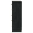 thumbnail image 4 of Cavy Tall Dresser Chest, 6 Drawers, Black Wood, Round Gold Knobs, 4 of 5