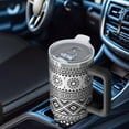 thumbnail image 4 of 40 oz Stainless Steel Vacuum Insulated Bohemia Tumbler Spill Proof Lid and Straw Water Cup Holder Compatible Travel Boho Gifts for Men Women, 4 of 5