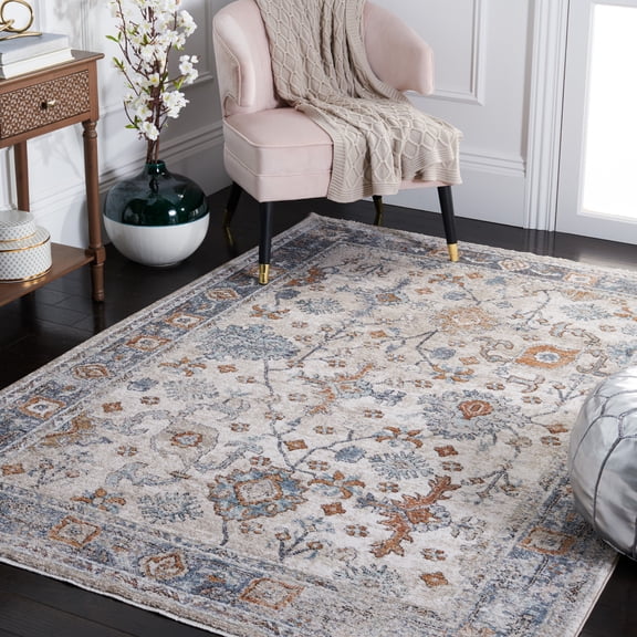 Safavieh Jasmine Pascal Floral Area Rug, Ivory/Blue, 5'3" x 7'7"