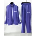 thumbnail image 1 of Conjunto de palm angels para hombre y mujer, tops casuales, pantalones casuales, chaqueta suelta a rayas laterales, abrigo, 1 of 3