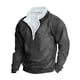 thumbnail image 2 of Blusa y camisa de manga larga con cuello alto para hombre, sudadera informal con capucha, cuello alto retro, cremallera, manga larga, holgada, blusa para hombre, 2 of 3