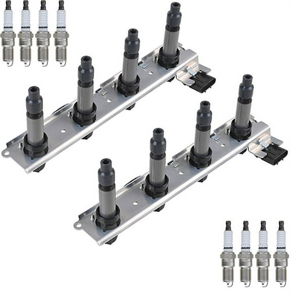 ISA Ignition Coil and Autolite Spark Plug Compatible with Cadillac SRX STS DeVille 4.6L V8 UF372