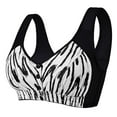 thumbnail image 1 of ManxiVoo Full Bust Front Closure Wireless Bra Large Cup Size Supportive Comfort Fit Seamless Camisole Style Printed Design XL Size Black, 1 of 6