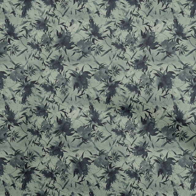 oneOone Rayon Dusty Green Fabric Abstract Floral Craft Projects Decor Fabric Printed By The Yard 56 Inch Wide