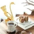 thumbnail image 3 of Coffee Spoon, Stainless Steel Serving Bar Dessert Spoon with Swan Holder Household Tableware (Gold), 3 of 6