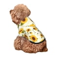 thumbnail image 5 of Fotbe European-style Pattern Sunflower A Print Small Dog Sweater Hoodies Pet Grey Hooded Soft Fleece Sweatshirts with Pocket Fall Winter Puppy Cat Sweaters Warm Clothes-Small, 5 of 7