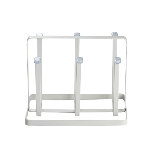 Advancent Escurridor de tazas, estante con mango de madera, resistente a la corrosión, resistente a la corrosión, estante de almacenamiento de botellas Organizadores de utensilios de cocina Blanco 2 Advancent HA071956-03