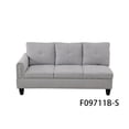 thumbnail image 4 of Hommoo Flannel Living Room Furniture Sets, 4-Seat Couches and Sofa Set, L Shaped Couch Set Sectional Sofa Set for Home, Apartment, Dorm, Grey(No Ottoman), 4 of 8