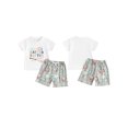thumbnail image 2 of vera natura Kids Boys Shorts Set, Short Sleeve Letters Tag T-shirt with Elastic Waist Shorts Toddler Set Summer Outfit, 2 of 8