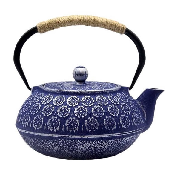 Cast Iron Teapot, with Stainless Steel Infuser,Japanese Floral Pattern Cast Iron Tea Kettle for Home Kitchen Office Use