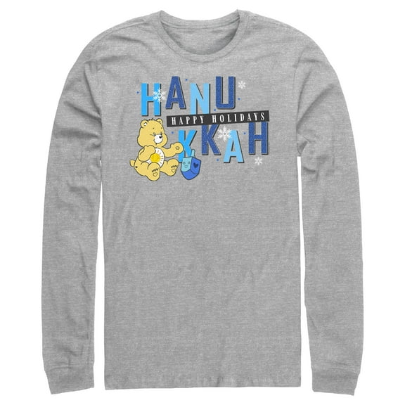Men's Care Bears Funshine Bear Happy Hanukkah  Long Sleeve Shirt