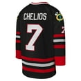 thumbnail image 3 of Youth Mitchell & Ness Chris Chelios Black Chicago Blackhawks 1997-98 Blue Line Captain Patch Player Jersey, 3 of 3
