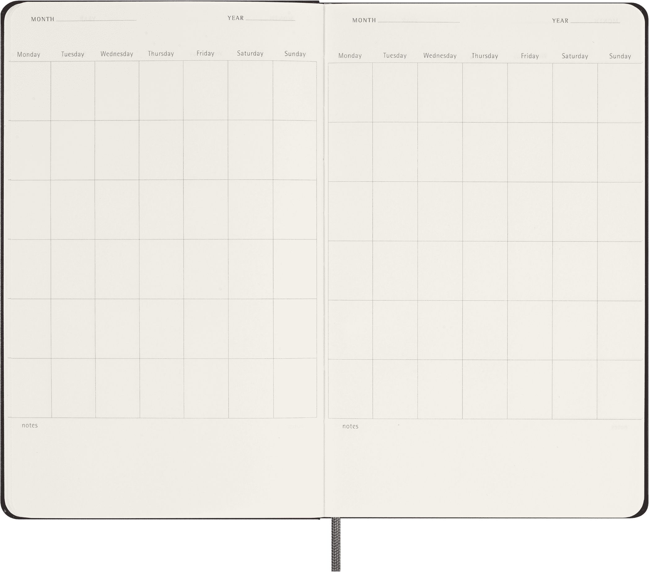 Moleskine Classic Weekly Undated Planner, Hard Cover, Large (5" x 8.25"), Black, 208 Pages