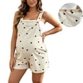 thumbnail image 2 of Pregnancy Dungaree Shorts for Women One Piece Sleeveless Adjustable Playsuits Casual Baggy Wide Leg Maternity Jumpsuit Summer Holiday Beach Romper Suits for Women Black M, 2 of 7
