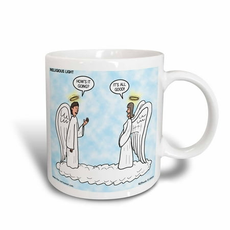 

3dRose Heavenly Angels Question and Answer - Its All Good - Ceramic Mug 15-ounce