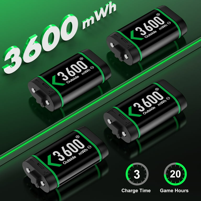 ESYWEN Charger for Xbox Rechargeable Battery Pack, 4 X ESYWEN Charger for Xbox Rechargeable Battery Pack, 4 X