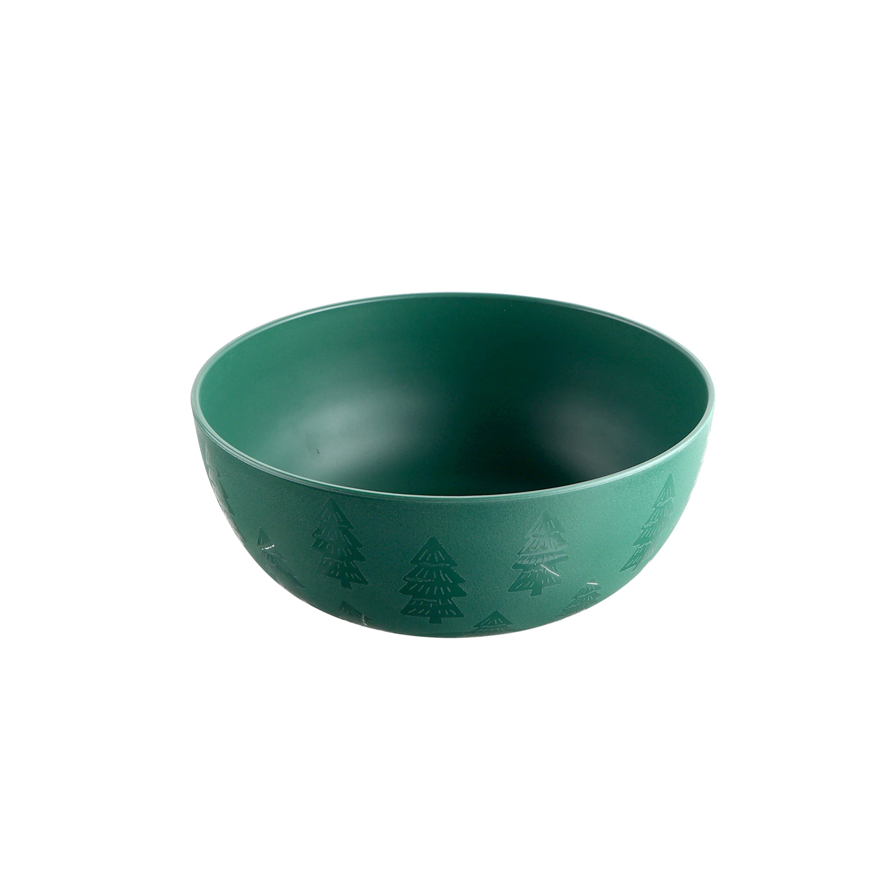 Mainstays 38 Ounce Round Plastic Etched Tree Bowl, Green