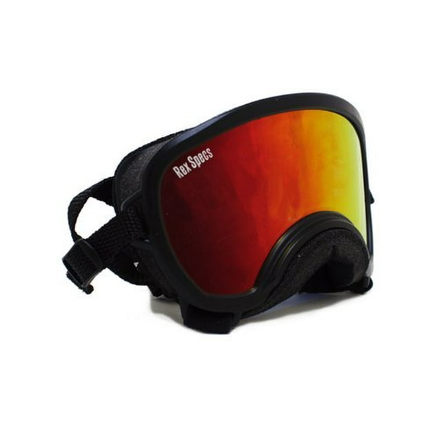 Rex Specs Dog Goggles Size Small Black Color Frame Red Revo Lens