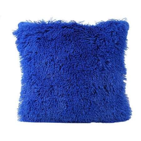 Wendana Faux Fur Decorative Throw Pillow Cover Dark Blue