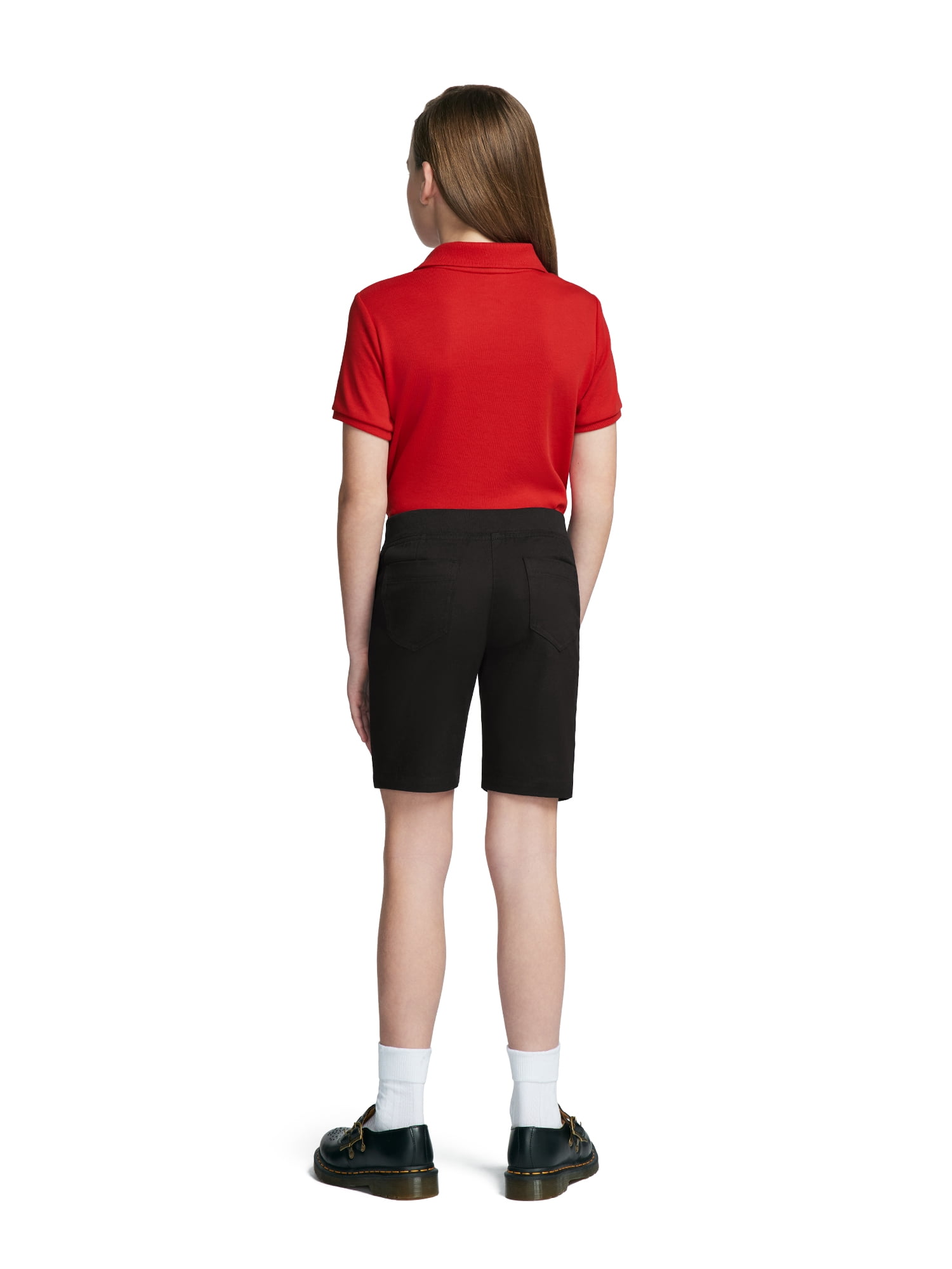 Wonder Nation Girls School Uniform Pull On Shorts, Sizes 4-16