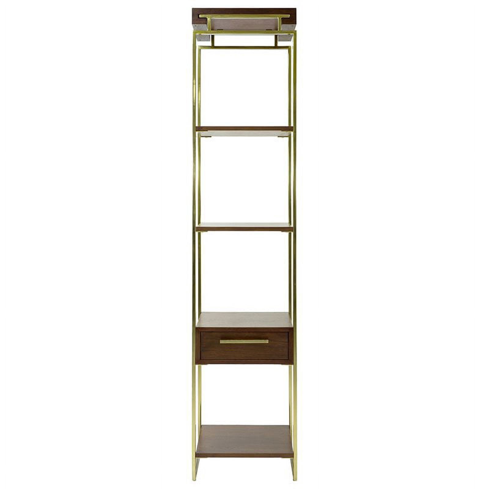 Yosemite Duette 4 Shelf Narrow Bookcase in Rich Nut Brown