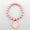 Gold Pink, variant on Quatrefoil Clover Flower Candy Color Beaded Stretch Bracelet for Women