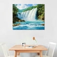 thumbnail image 2 of BCIIG Waterfall River Blue Sky Canvas Wall Art Print for Living Room Bedroom Home Office Decor 16x12in, 2 of 6