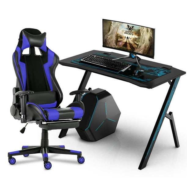 Computer Desk Chair Cheap Desk For Gaming On Fortnite Walmart Lxingstore 43 3 Inch Computer Gaming Desk Or Gaming Chair Modern Style Office Pc Computer Desk Workstation Racing Game Table Ergonomic Design Latest Style Walmart Com Walmart Com