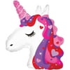 PMU Unicorn Heart Sparkle Balloon 10 Inch Pre-Inflated with Cup and Stick Pkg/1