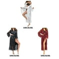 thumbnail image 2 of Peignoir Femme Aguichant Lingerie de Nuit Longue Robe de Demoiselle d'Honneur en Satin Robe de Nuit en Dentelle Robe de Nuit Manches Larges Vêtements Rouge Vin P, 2 of 7