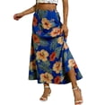 thumbnail image 1 of Faldas de Mujer Midi Cuatro Vías Estiramiento Impreso de Gasa Casual Falda Fluida, 1 of 8