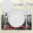 thumbnail image 3 of Ambesonne Black and White Place Mats Set of 4, Amsterdam Canal, Standard Size, Black White and Red, 3 of 6