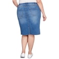 thumbnail image 2 of Alfred Dunner Womens Plus-Size Dark Wash Denim Midi Skirt, 2 of 6