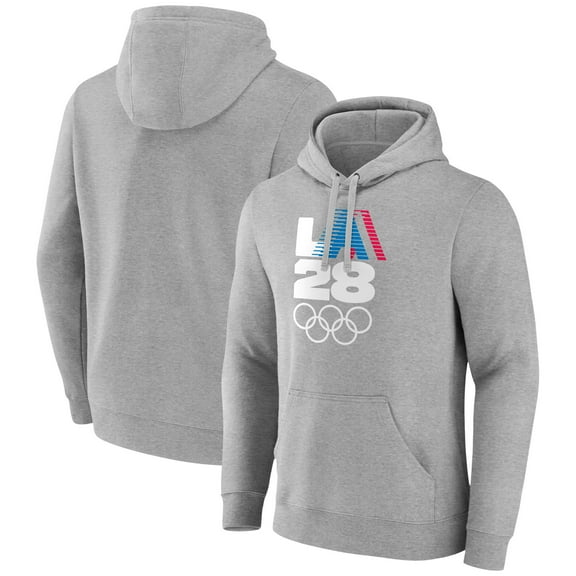 Men's Gray LA 2028 Summer Olympics Retro Stripe Pullover Hoodie