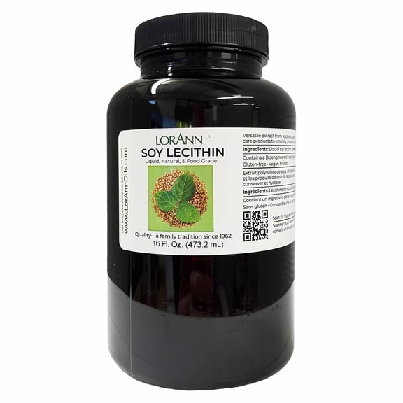 LorAnn Natural Liquid Soy Lecithin Oil | Gluten-Free | Kosher | Made in America | 16 oz.